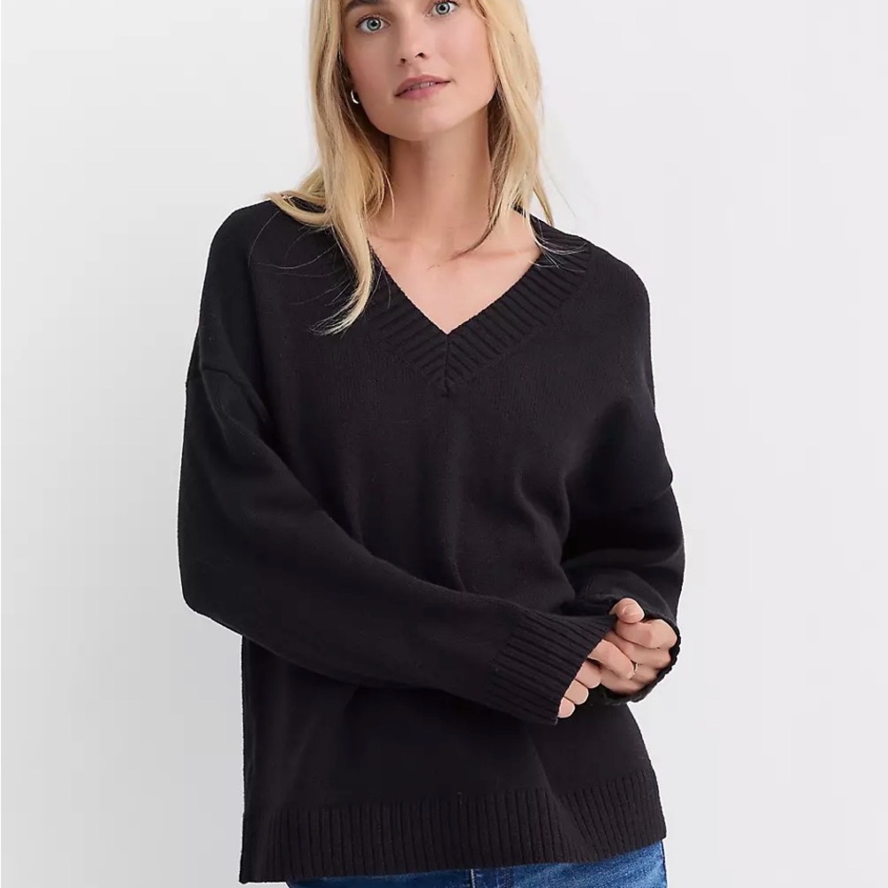 LOFT Black V-Neck Sweater